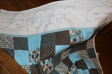 Tyrkysovo-hnedá  detská deka, 