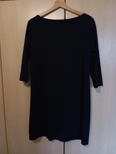 Jednoduché čierne šaty s trištvrťovým rukávom, esmara,40