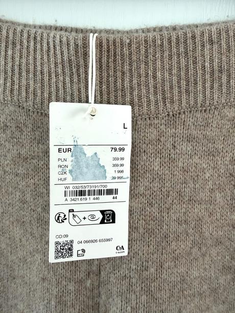 Pletené tepláky z vlny a kašmíru c&a, c&a,l