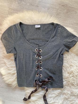 Crop top s viazaním, xs