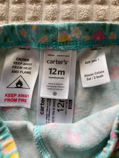 Legínky kvetinky a pásik, carter's,80