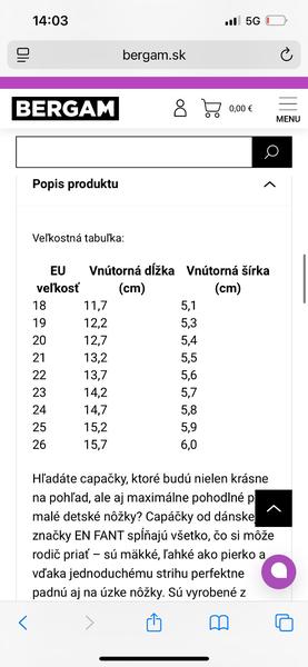 Ktorú veľkosť capačiek kúpiť pre dieťa s 11,5 cm nohou?