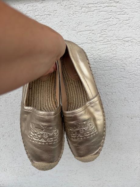 Coach luxusne znackove espadrilky zlate kozene 38, 38