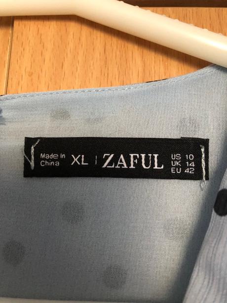 Bledomodré bodkované šaty, xl