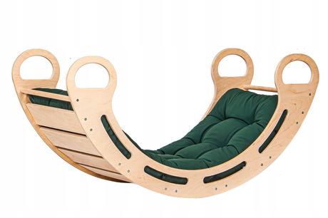 Montessori hojdačka s vankúšom b85 zelená smaragd,