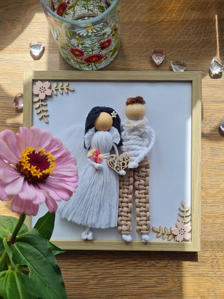 Makrame obraz mladomanželov, 