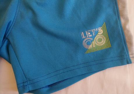 Modro sivé elastické šortky, lets go, 134-140 cm, 140