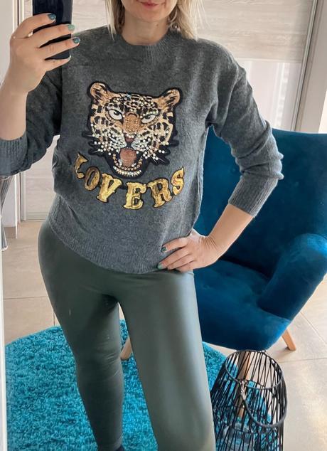 Dámsky sveter s flitrami (uni), l / m / s / xl