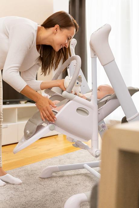 Caretero detská jedálenská stolička 2v1 indigo gre, caretero