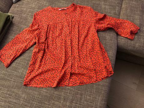 Bluzka s kvietkami farba terakota, veľkosť 36, camaieu,36