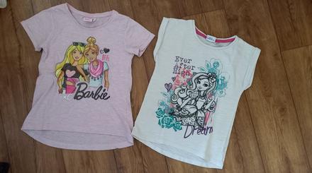 Tričká barbie a princezná 122 a 128 2ks, 122