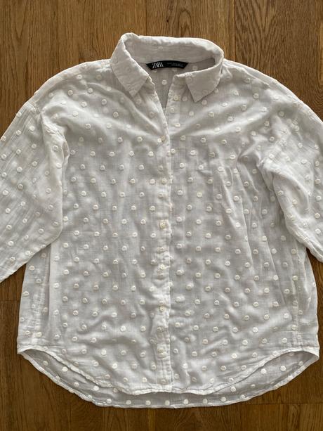 Biela bodkovana bluzka zara, zara,xs