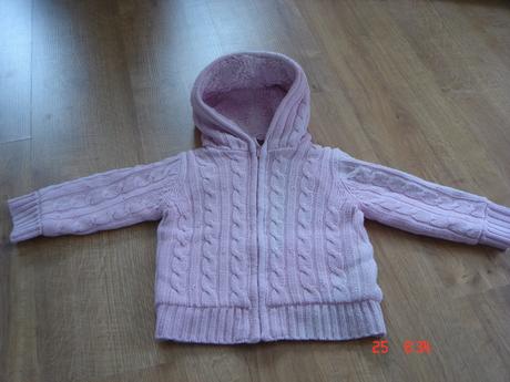 Krasny hruby zatepleny ruzova svetrik mikina, cherokee,98