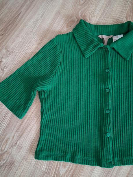 Zelený crop top, h&m,m