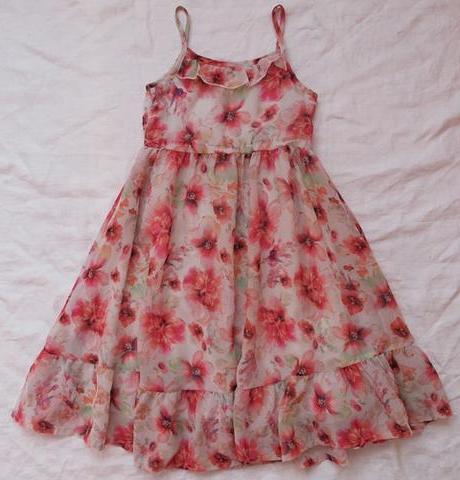 Sifonove kvetinove saty, matalan,98