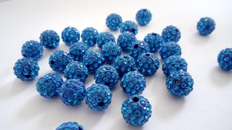 Shamballa korálky 10 mm - azúrové, 