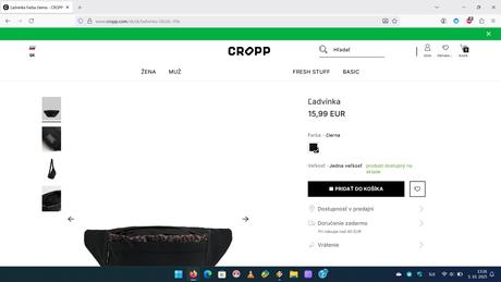 Ľadvinka cropp čierna, cropp