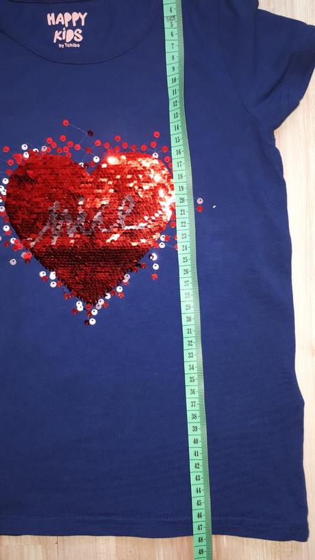 Tričko so srdiečkom z obojstranných flitrov, tchibo,116