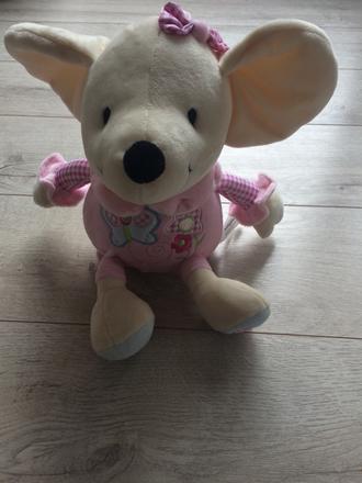 Veľká plyšová myška s hryzátkom babyono,