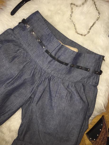 Puntkove riflove perfektne sortky, xs