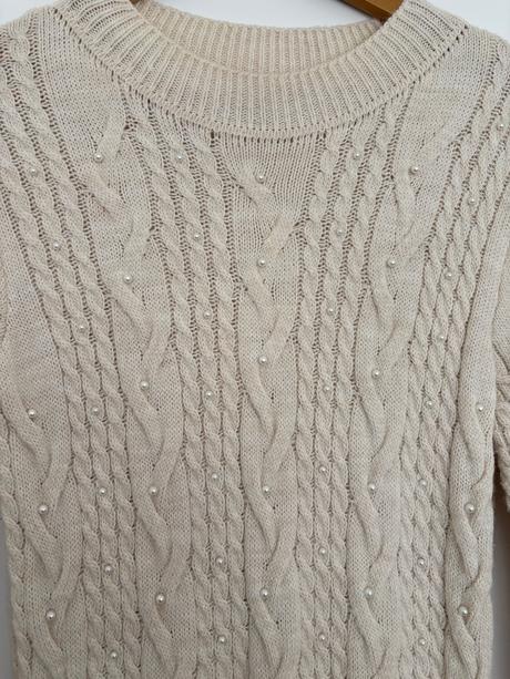 Krémové pletené šaty, reserved,m