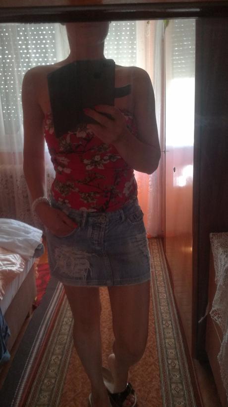 Trendy riflová minisukna, m