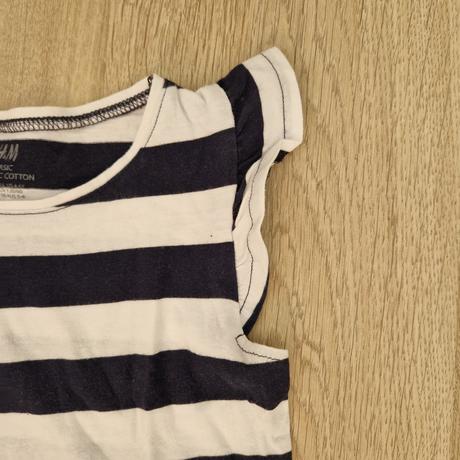 Šaty hm bavlnené bielo-modré, h&m,116