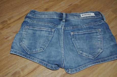 Elastické riflové kraťasy, h&m,128