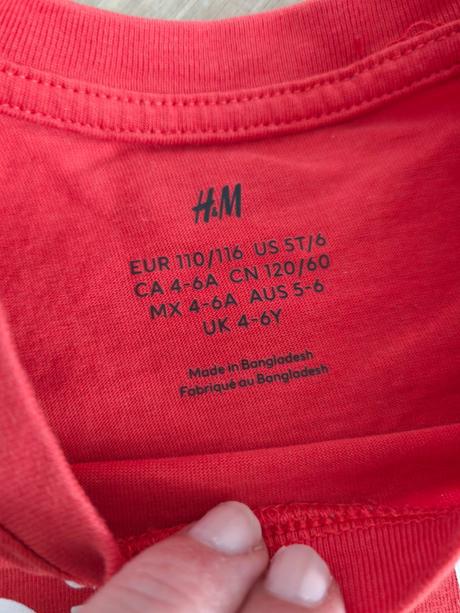 Balík tričká 7ks veľ.110/116, h&m,110