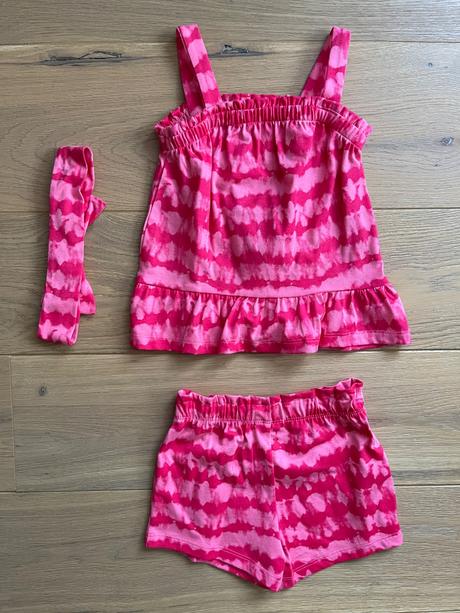 Batikovaný, magenta komplet s čelenkou, f&f,80