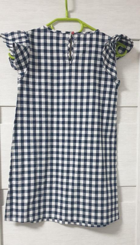 Káro šaty s mačičkou 134, tchibo,134