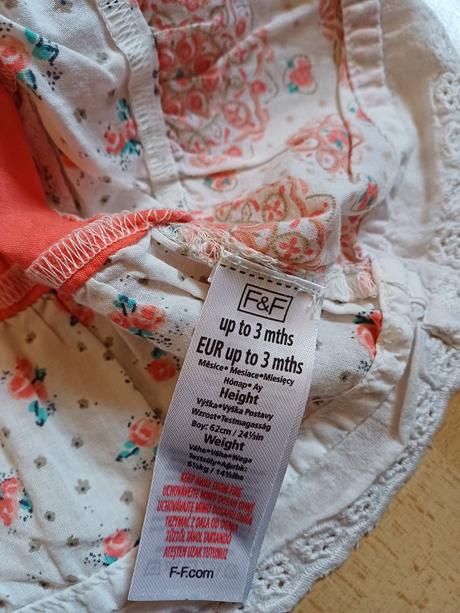 2x letné šatičky v.62 / 1-3mesiace, f&f,62
