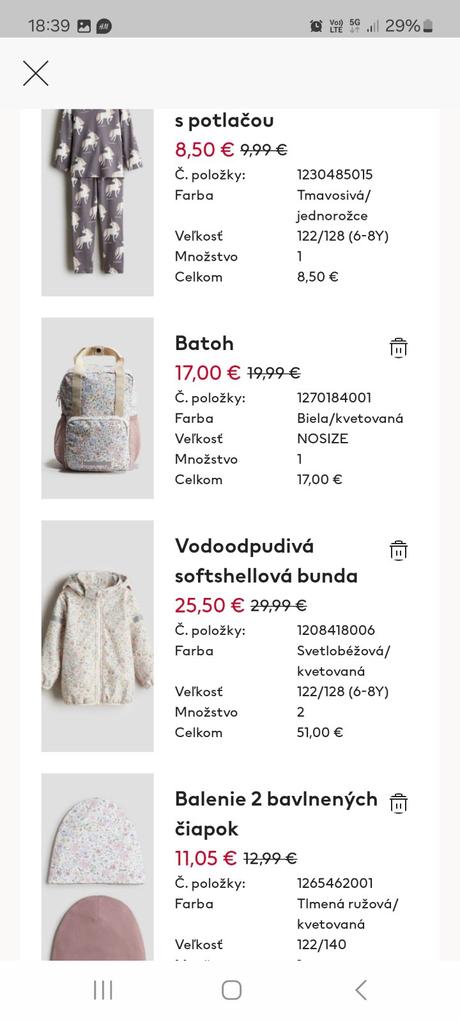 2 pack čiapok, h&m,128
