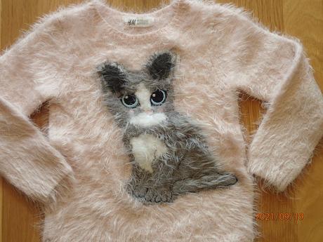 Pulover s mačičkou, h&m,116