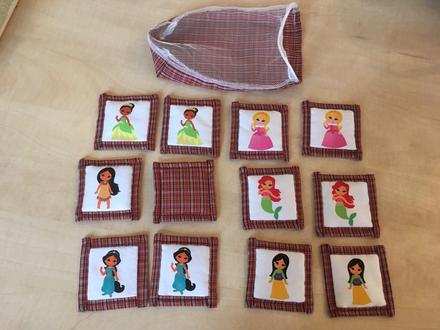 Látkové pexeso - princezné 1,