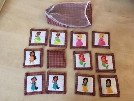 Látkové pexeso - princezné 1,