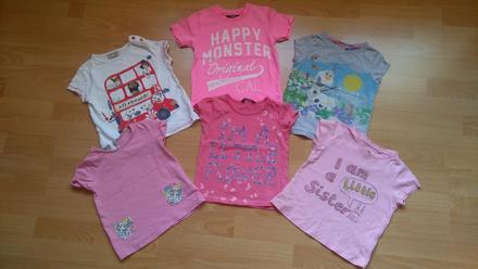 6x značkové tričká, 3-4r., next,104