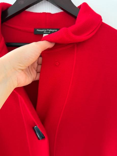 Červené pončo rosanna pellegrini extra jemná vlna,