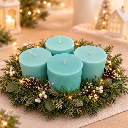 Adventne sojove sviecky- tyrkysova,