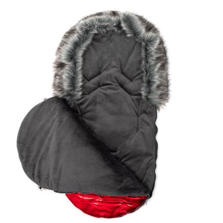 Luxusný fusak s kožušinkou červený,