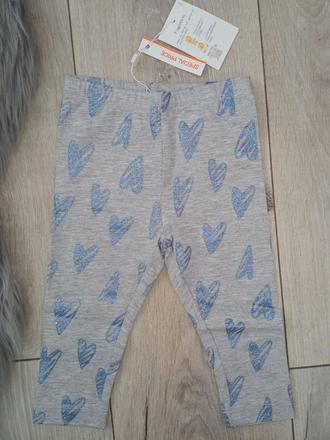 Dievčenské sivé legíny so srdiečkami (9-12 mes.), fagottino,74