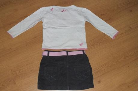 Tricko s vilami + sukna do skolky, next + kenvelo, next,104