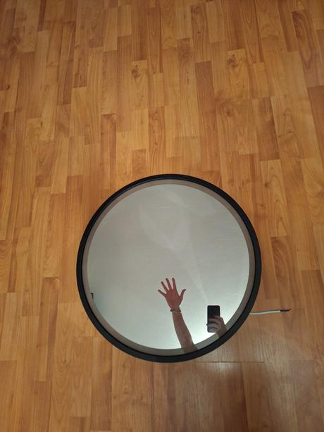 Led zrkadlo v čiernom rame 60cm, 