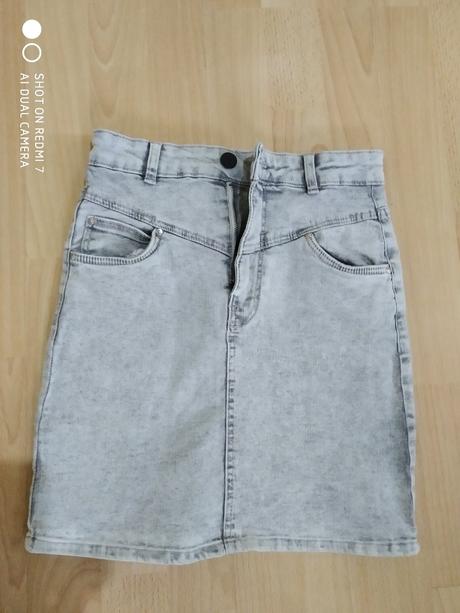 Riflová sukňa, bershka,34