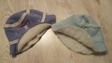 2 klobuciky na zimu 7-9r, 