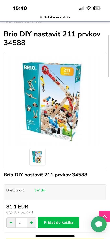 Brio diy nastaviť 211 prvkov 34588, 