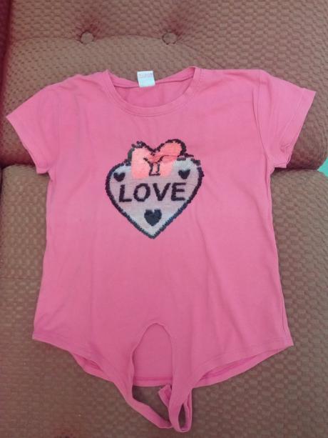 Krátke flitrové tričko, 140