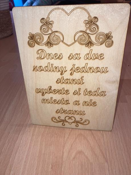 Tabuľka na svadbu, 