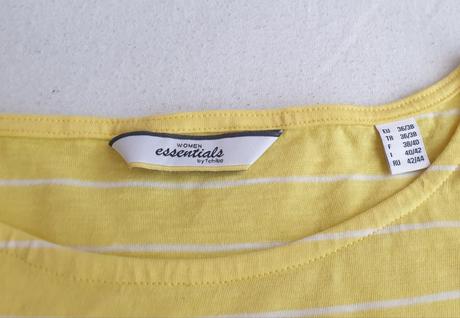 Pásikové tričko tričko s ažúrovou výšivkou, tchibo,36 / 38