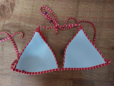 Červené pásikavé plavky veľ.m - reserved, reserved,m